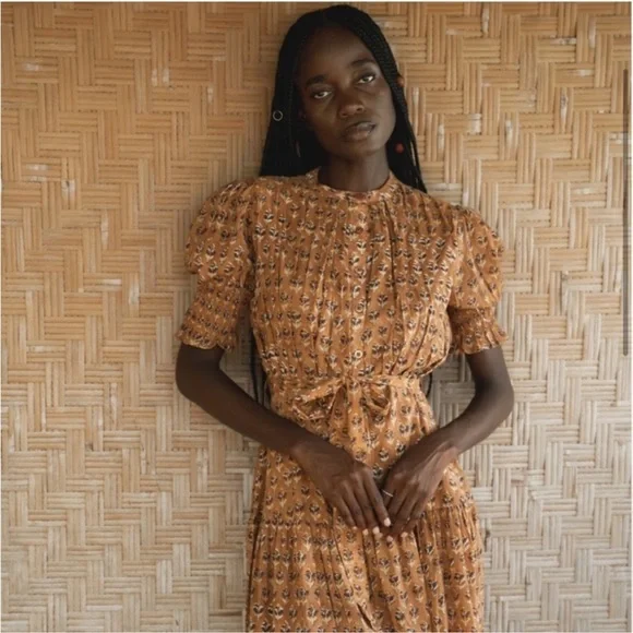 NWT Daughters of India prairie dress is autumn block print size small - Picture 8 of 14